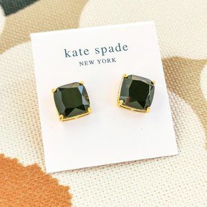 Kate Spade | Small Square | Gold Stud Earrings Jet